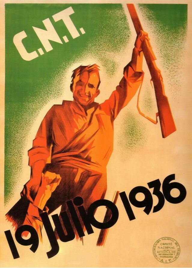 Vintage Propaganda Poster - CNT Spanish Civil War, 1936