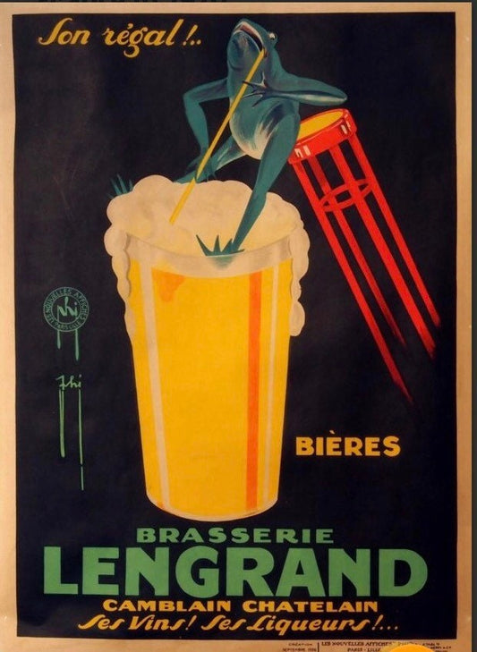 Vintage Advertising Poster - Lengrand Biere, French c1927