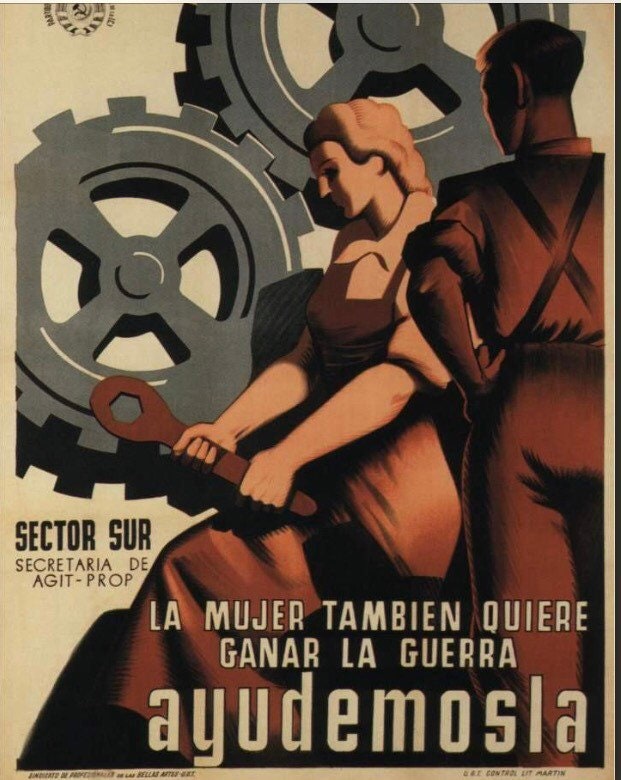 Vintage Propaganda Poster - Spanish Civil War, 1937