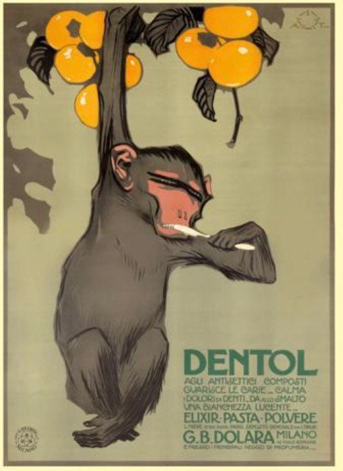 Vintage Advertising Poster - Dentol, Italian c1914