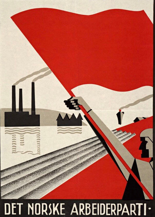 Vintage Political Poster - Norwegian Labour Party,  1930