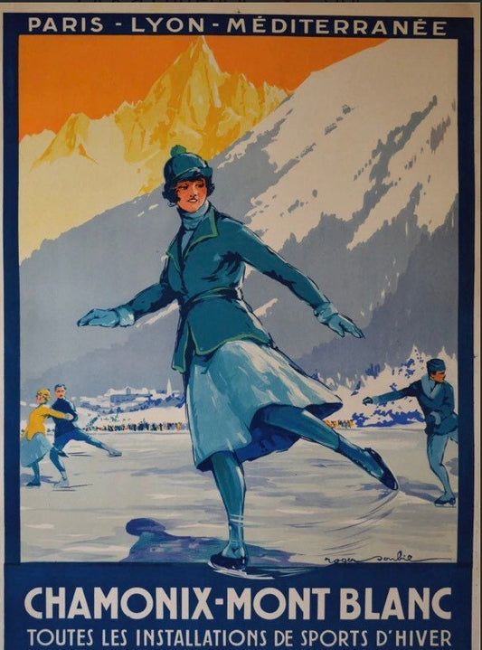 Vintage Travel Poster - Chamonix, Winter Sports Resort Poster, 1936