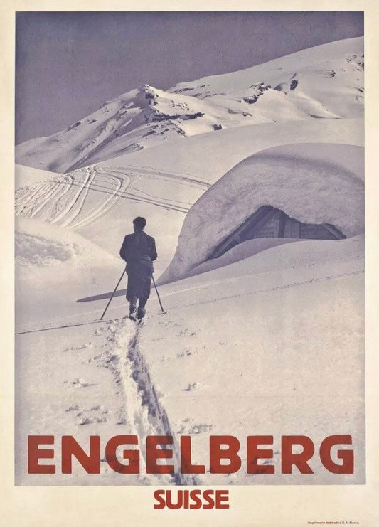 Vintage Travel Poster - Engleberg, Swiss Winter Sports Resort, 1934