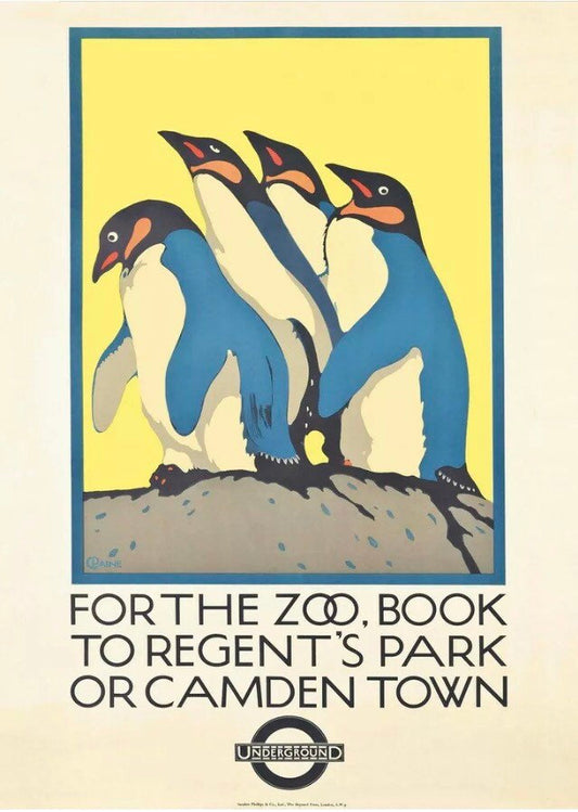 Vintage Advertising Poster - London Transport “London zoo and Regent’s Park” by London Underground, 1921