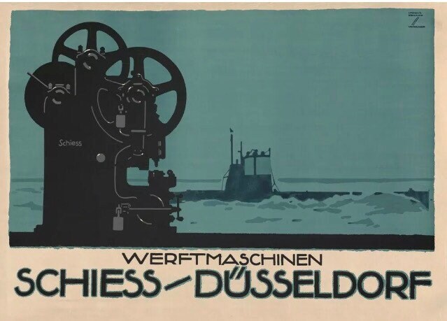 Vintage German Travel Poster - Schiess/ Düsseldorf, Ludwig Hohlwein 1913
