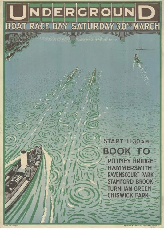 Vintage Advertising Poster - London Boat Race 1913