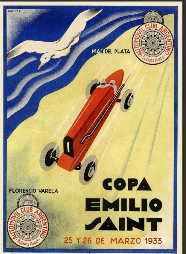 Vintage Motor Racing Poster - Argentina Grand Prix, Copa Emilio Saint, 1933