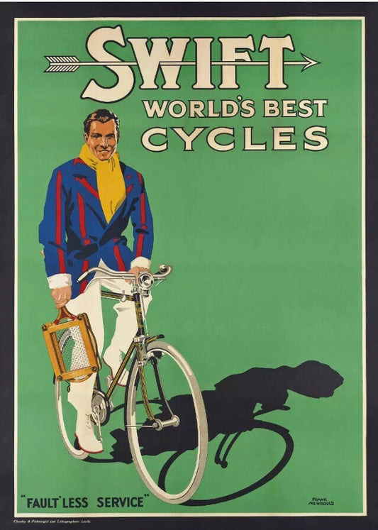 Vintage Bicycle Poster - Swift Cycles, 1930s