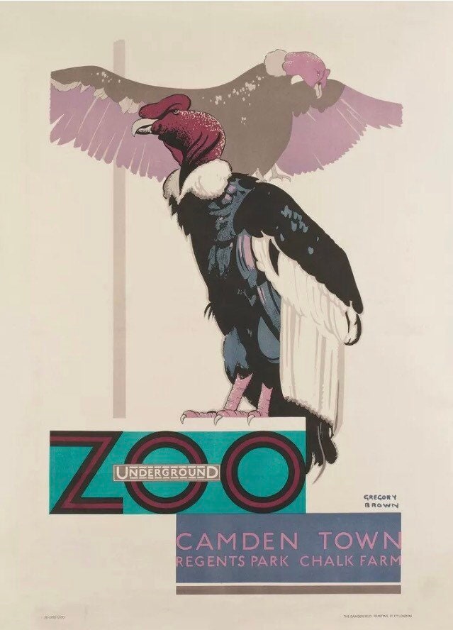 Vintage Advertising Poster - London Transport 'London Zoo' by Underground, 1930s