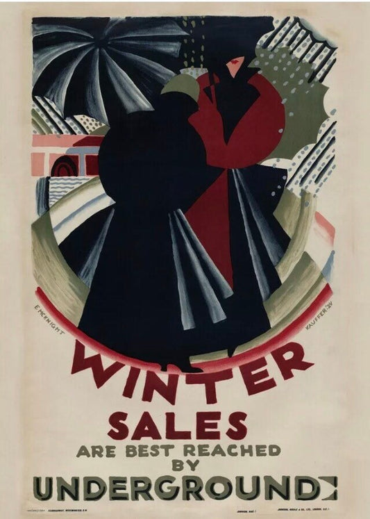 Vintage Advertising Poster - Winter Sales, London Underground, 1924