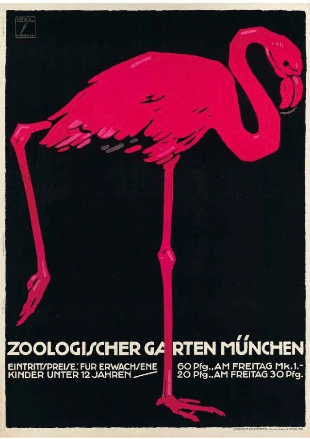 Vintage Advertising Poster - Munich Zoological gardens by Ludwig Hohlwein, 1910