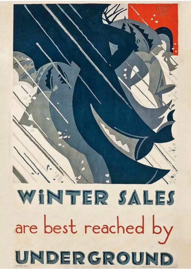 Vintage Advertising Poster - 'Winter sales are best reached by London Underground', 1921