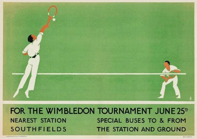 Vintage Advertising Poster - Wimbledon Tennis London Transport, 1922