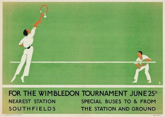 Vintage Advertising Poster - Wimbledon Tennis London Transport, 1922