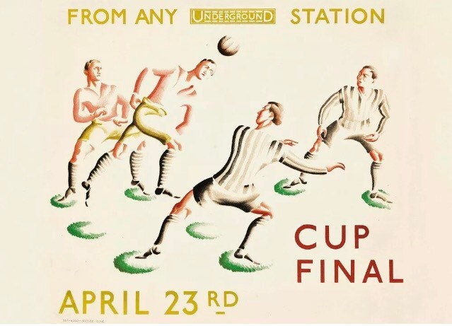 Vintage Advertising Poster - Football Cup Final, London Transport, 1932