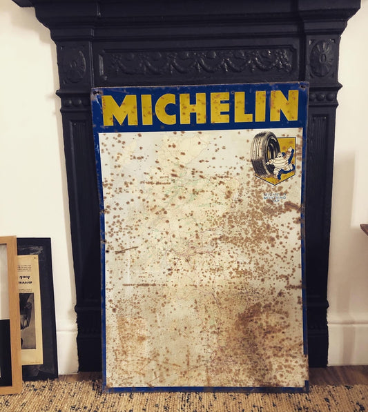 Vintage Advertising Sign - Michelin Tyres / UK map