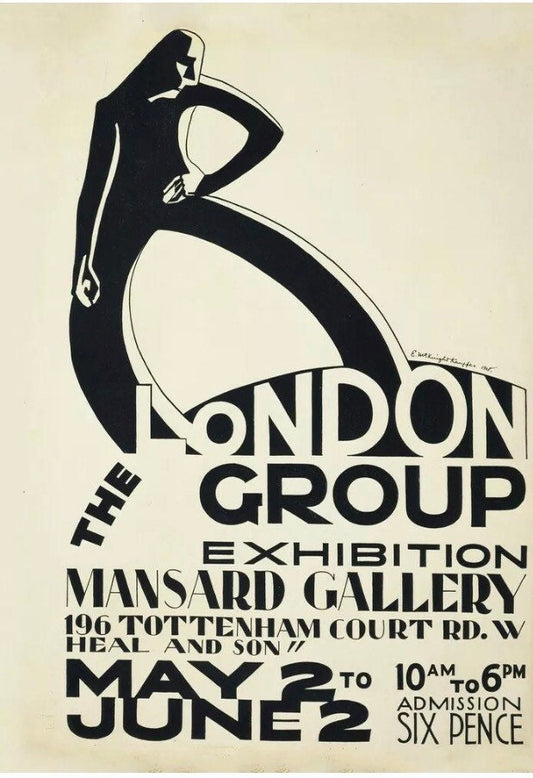 Vintage Advertising Poster - The London Group, Mansard Gallery, c1918