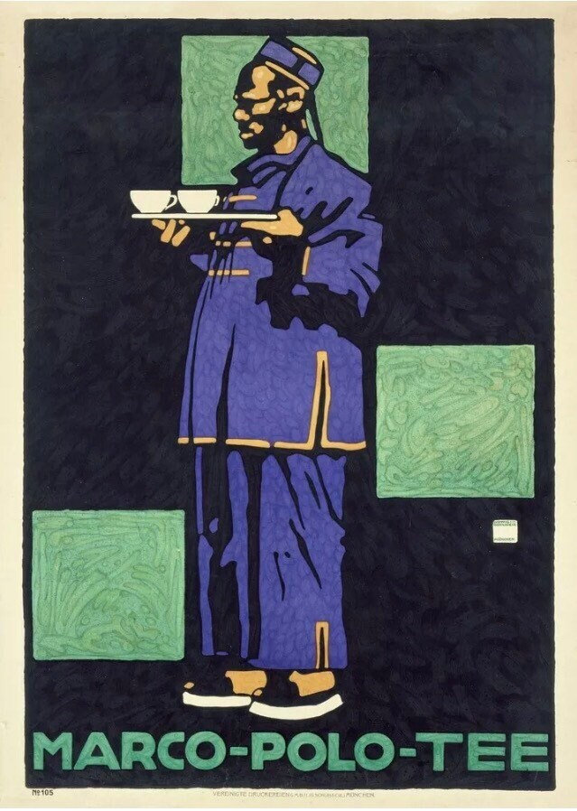 Vintage Advertising Poster - Marco Polo Tea, Ludwig Hohlwein, c1910
