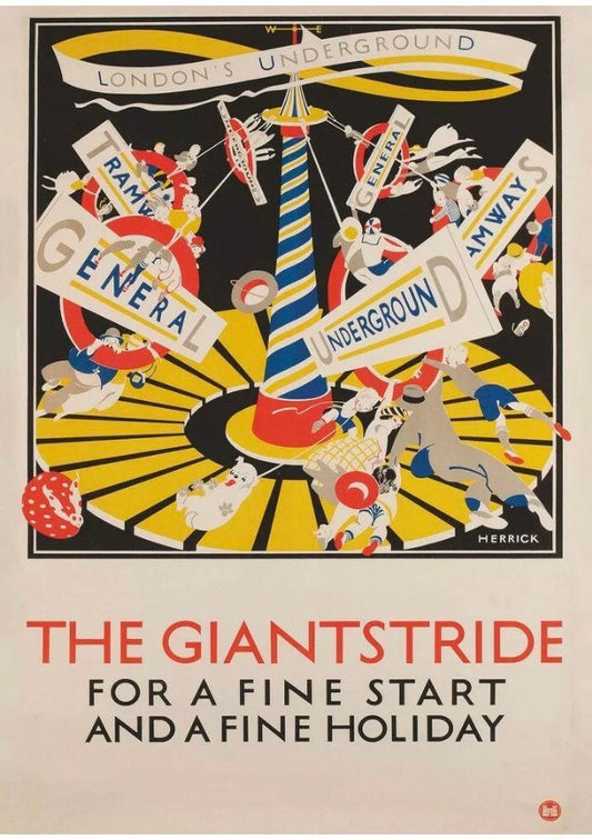 Vintage Advertising Poster - The Giant Stride, London Underground, c1922