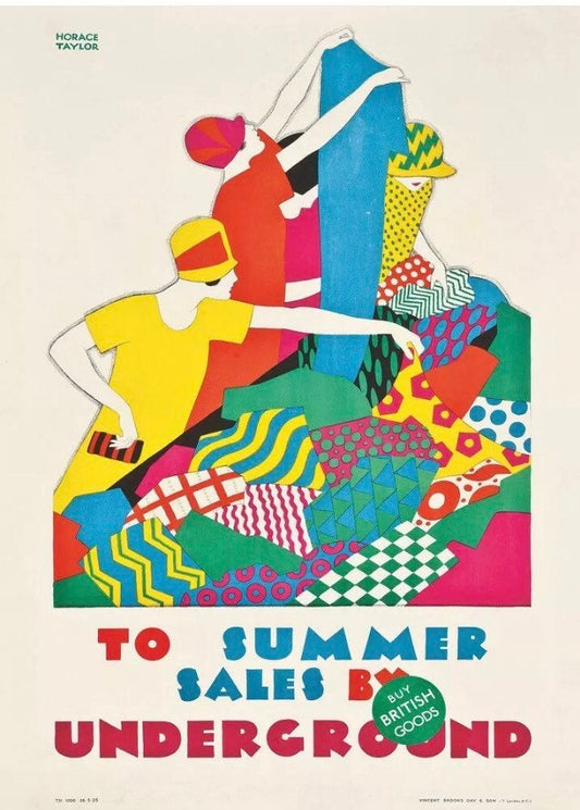 Vintage Advertising Poster - London Transport Underground, 'Summer Sales',  1926