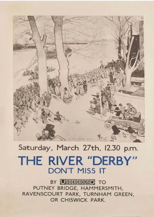 Vintage Advertising Poster - London River Derby,  London Underground, 1920s