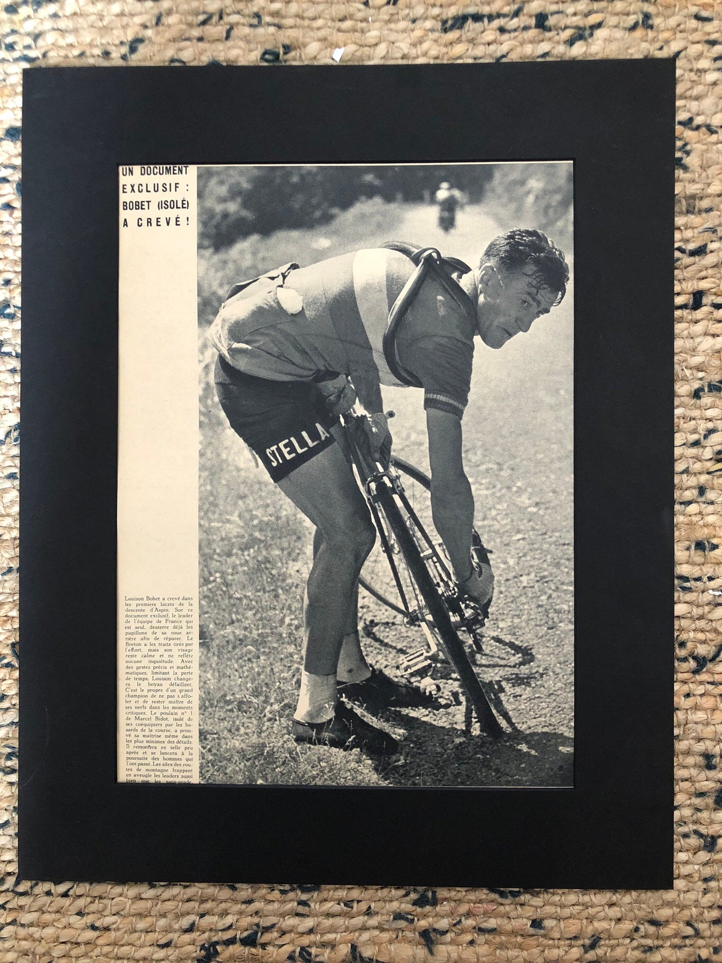 Vintage Cycling Print - Louison Bobet, Original, 1953