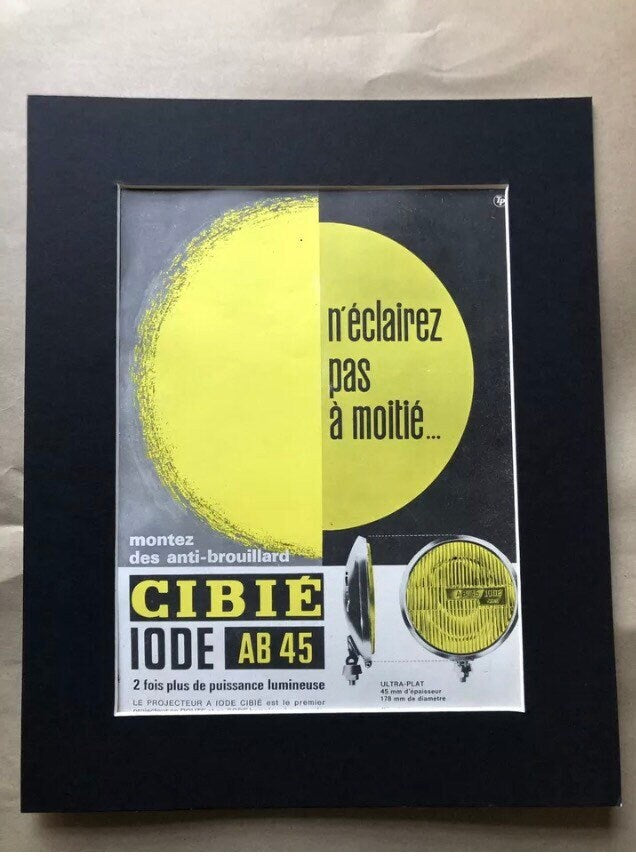 Vintage Advertisement Print - Cibie Car Lamps, Original 1965