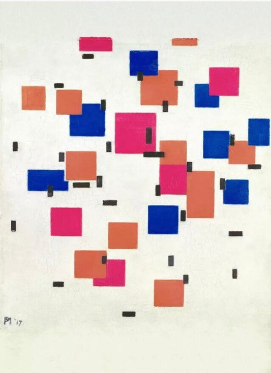 Vintage Design Poster - Composition in Colour de Stijl Neoplasticism, Piet Mondrian 1917