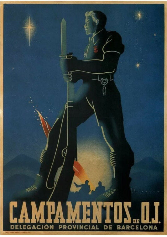 Vintage Propaganda Poster - Militant Youth Movement, Spanish Civil War, 1937