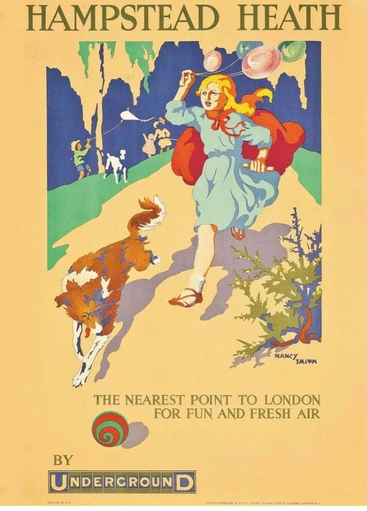 Vintage Advertising Poster - Hampstead Heath, London Underground, 1915