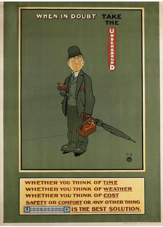 Vintage Advertising Poster - London Transport by John Hassall, c1915