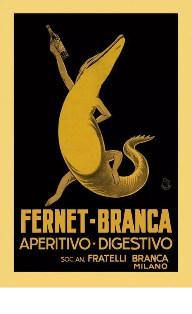 Vintage Advertising Poster - Fernet Branca, Aperitivo, Italian 1920s