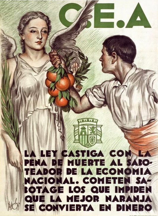 Vintage Propaganda Poster - 'Death Penalty to the Saboteur', Spanish Civil War, 1937
