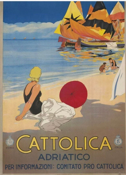 Vintage Italian Travel Poster - Cattolica Adriatico, 1925