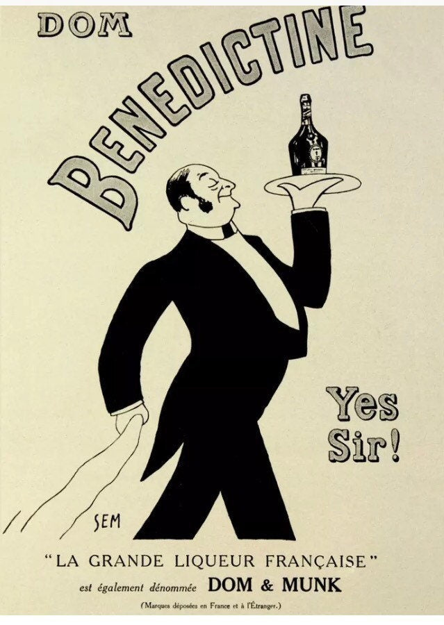 Vintage Advertising Poster - Dom Benedictine Liqueur, c 1910