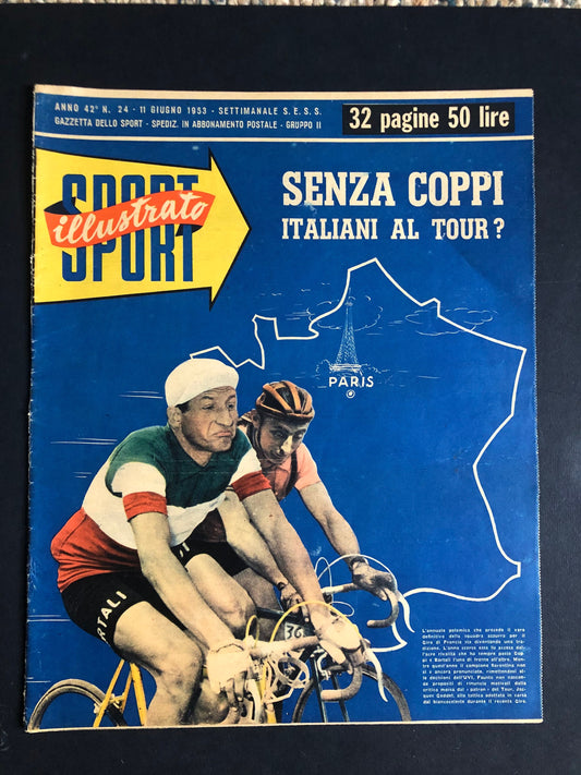 Vintage Cycling Front Cover Print - Fausto Coppi/Gino Bartali, Bianchi Original, 1953