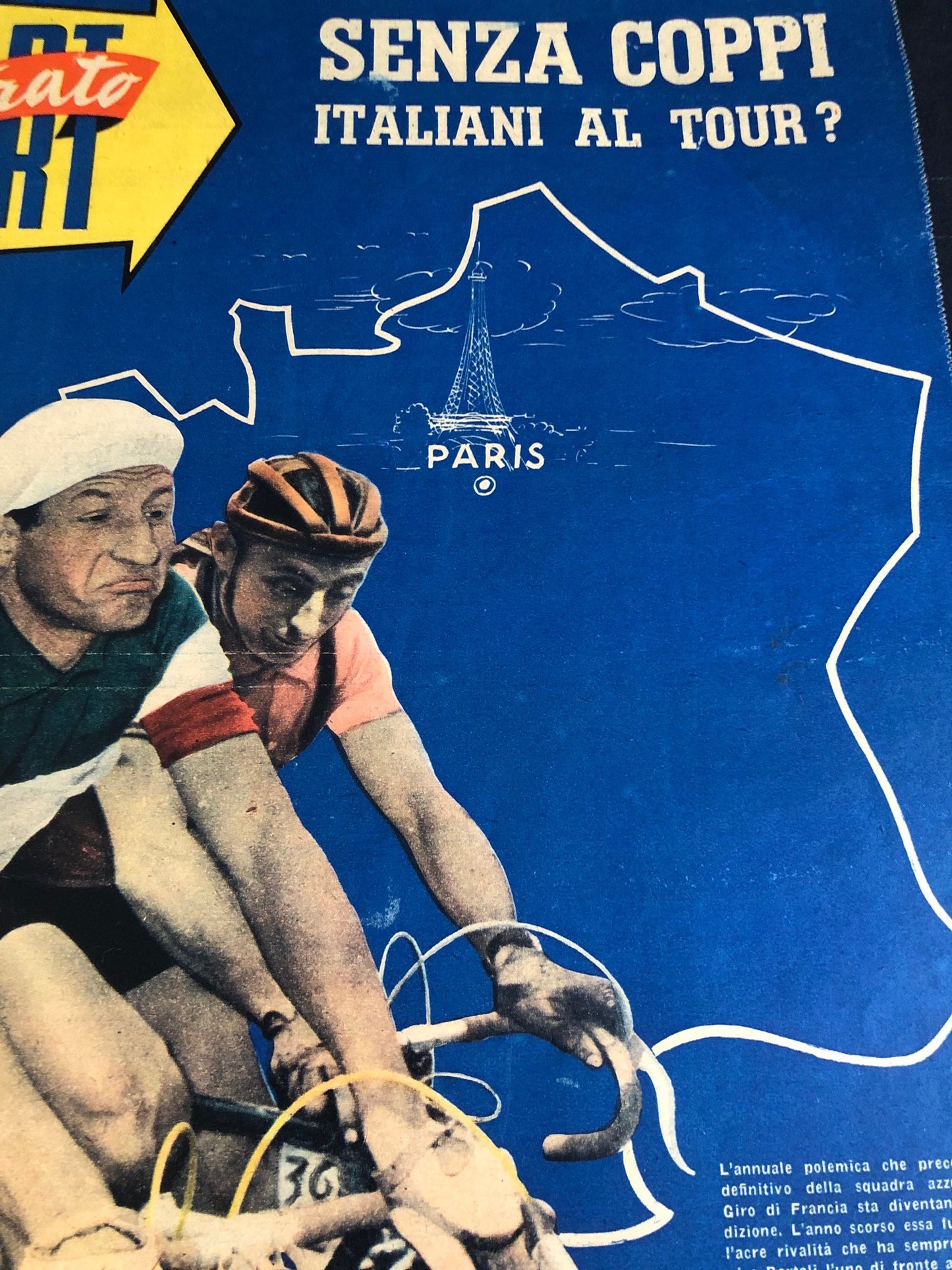 Vintage Cycling Front Cover Print - Fausto Coppi/Gino Bartali, Bianchi Original, 1953