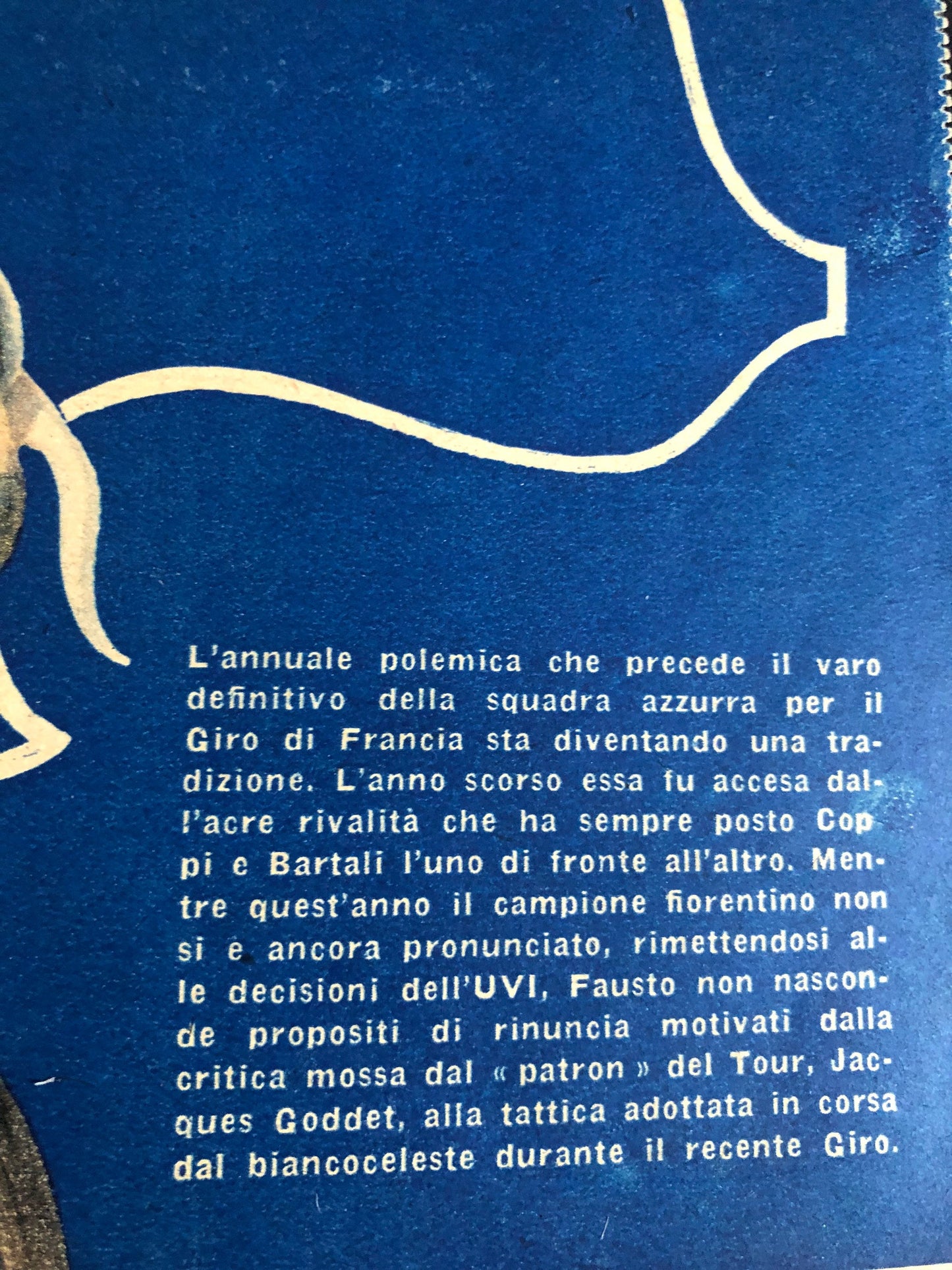 Vintage Cycling Front Cover Print - Fausto Coppi/Gino Bartali, Bianchi Original, 1953