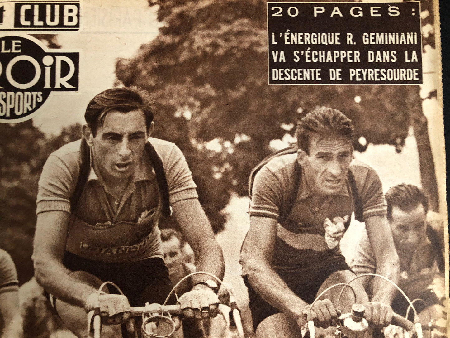 Vintage Cycling Print - Fausto Coppi, Original, Tour de France, 1952