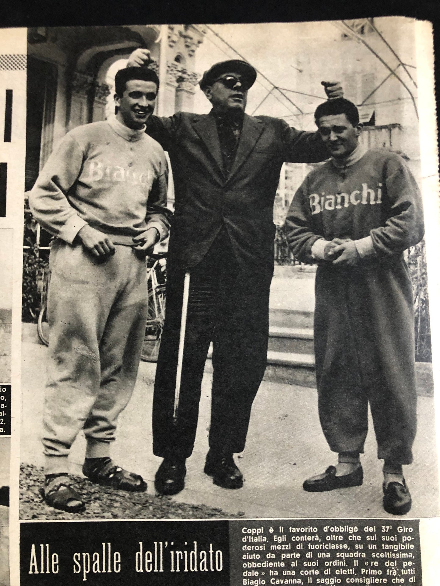 Vintage Cycling Print - Bianchi, Biagio Cavanna,  1953