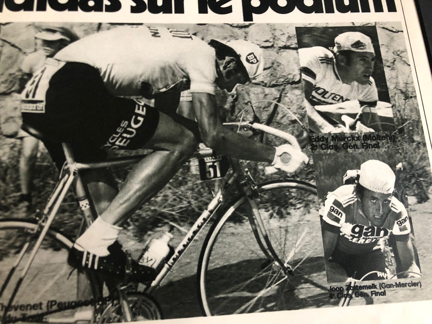 Vintage Advertisement Adidas - Tour de France, Eddy Merckx, Original 1975