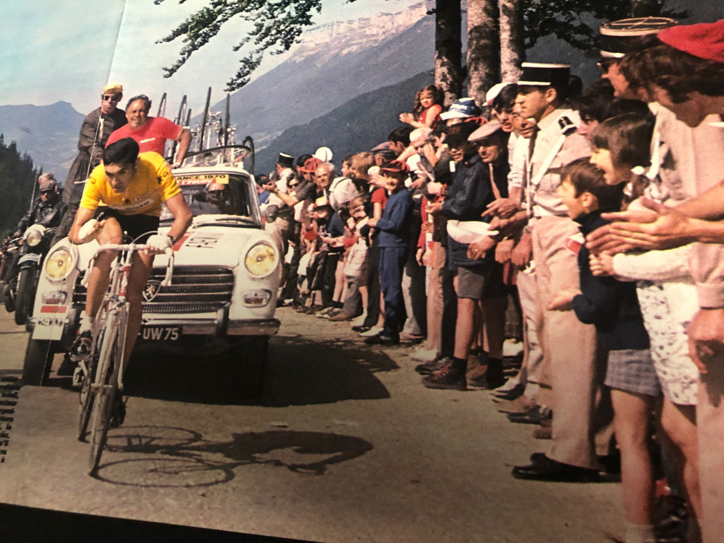 Vintage Cycling Print - Eddy Merckx, Peugeot, Original, 1970