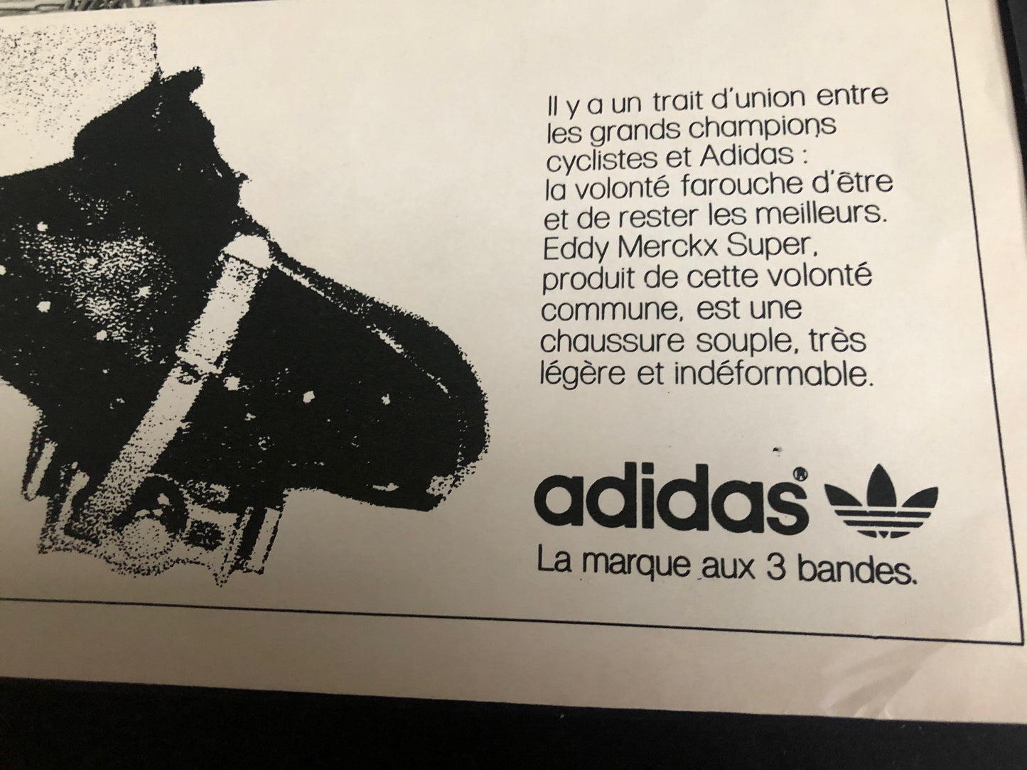 Vintage Advertisement Adidas - Tour de France, Eddy Merckx, Original 1975