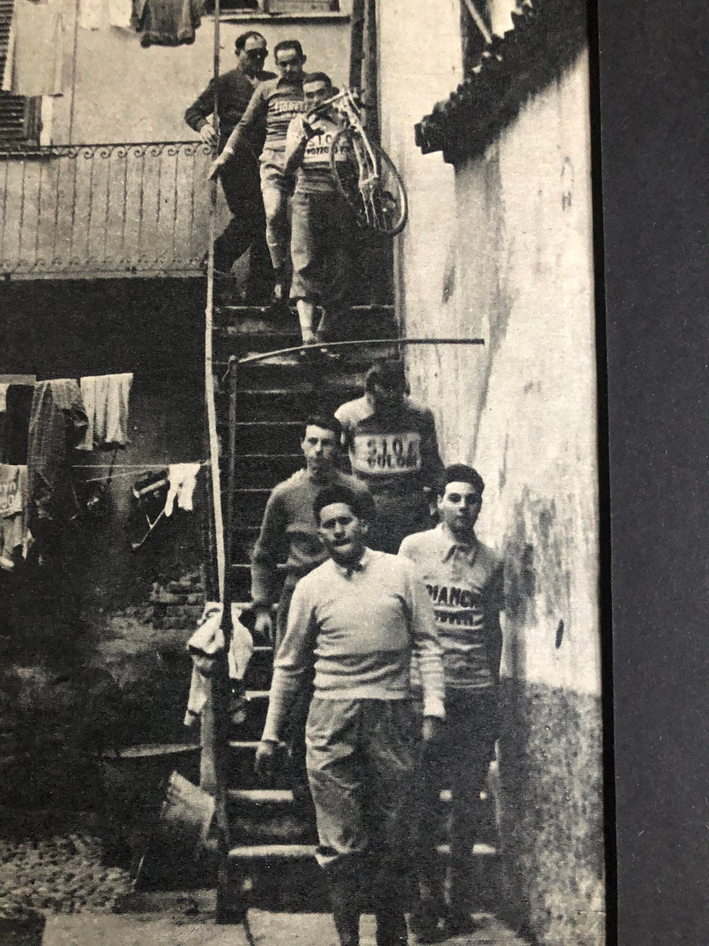 Vintage Cycling Print - La Casa del Mago, Bianchi Team, c1950