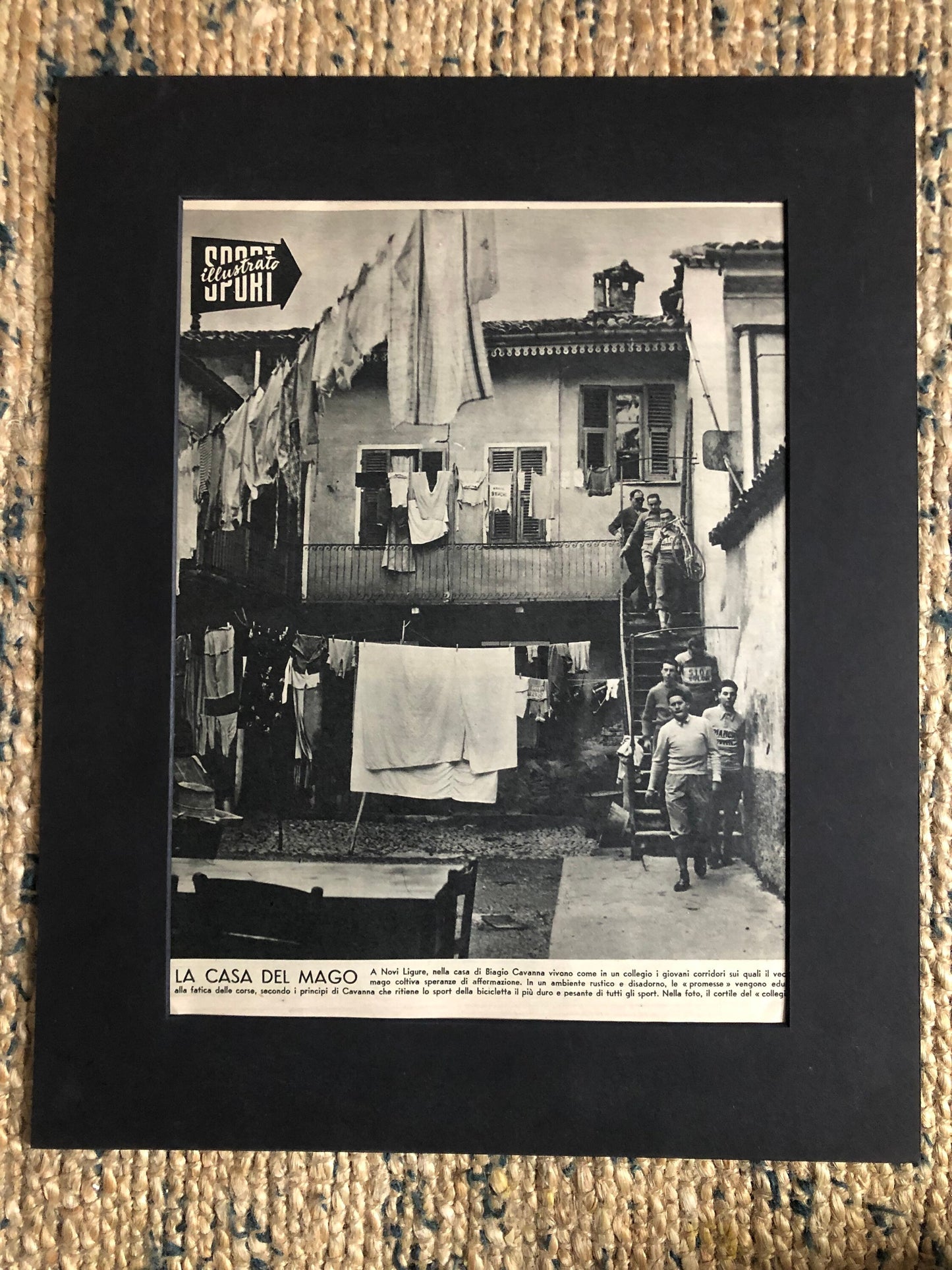 Vintage Cycling Print - La Casa del Mago, Bianchi Team, c1950