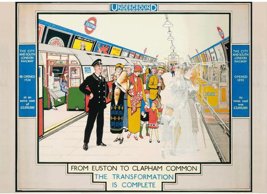 Vintage Travel Poster - From Euston to Clapham Common, London Underground  c1924