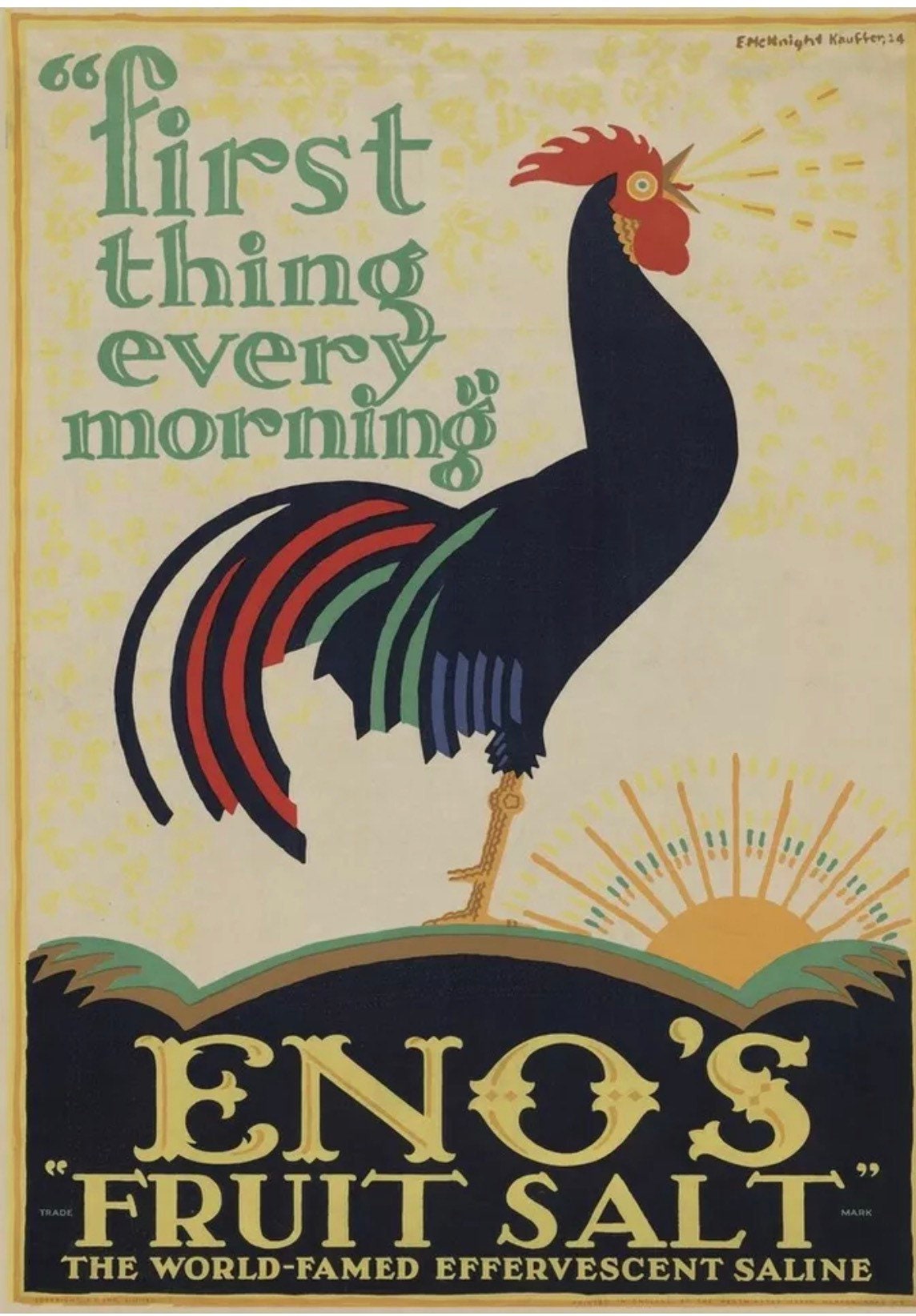 Vintage Advertising Poster - Eno’s Fruit Salt, Edward McKnight Kauffer, c1924