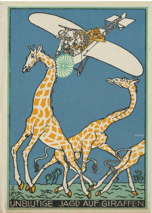 Vintage Travel Poster - Bloodless Giraffe Hunt, Vienna Austria, 1911
