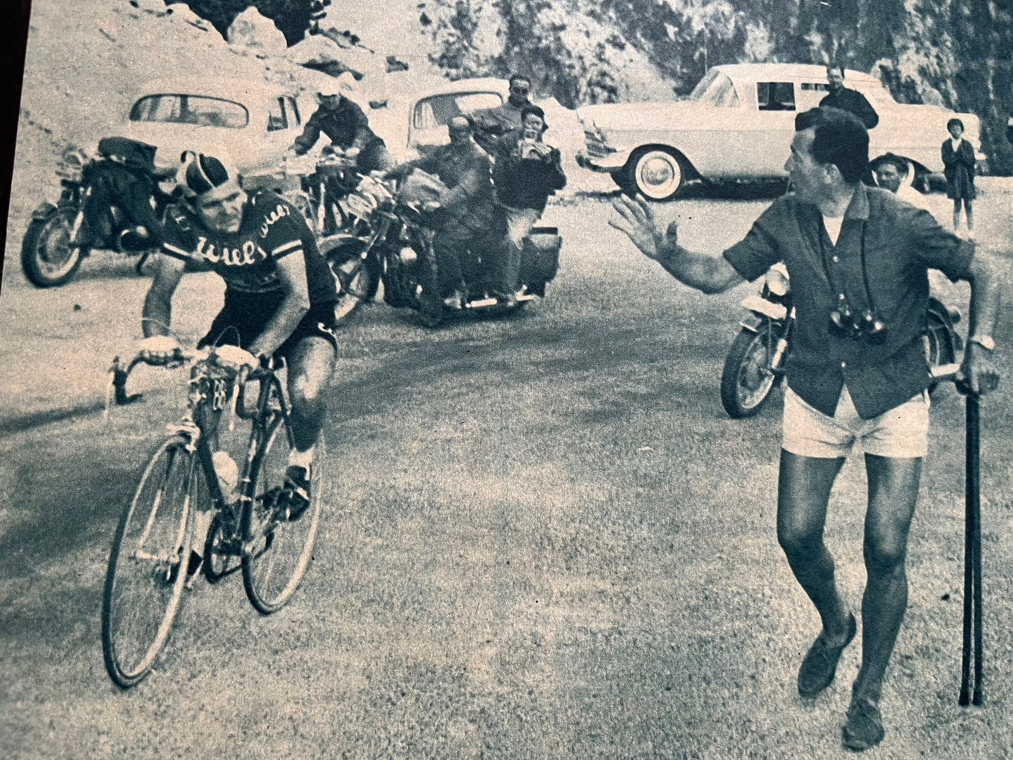 Vintage Cycling Print - Tour de France, Pauwels/Louison Bobet, Original 1950s