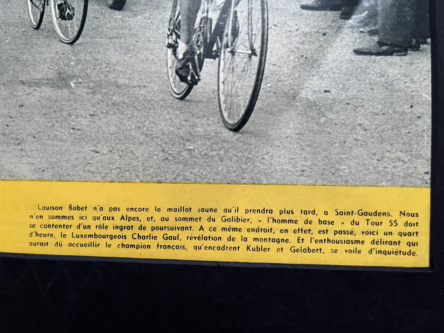 Vintage Cycling Print - Tour de France, Louison Bobet, Original 1955
